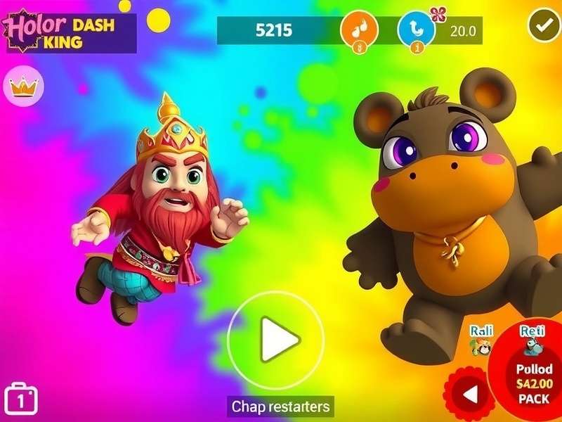 Holi Color Dash King Character Customization Screen Holi Color Dash King character customization options