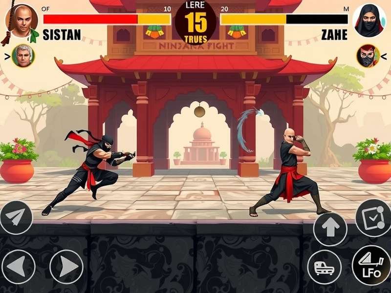 Immersive Environments in Indian Ninja Fight Indian Ninja Fight environment showing detailed Indian architecture