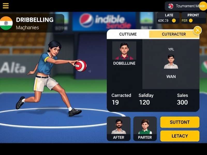 Indian Dribble Sensation tournament mode interface