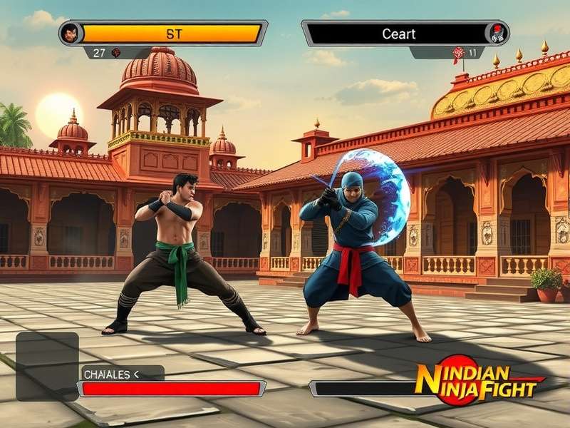Indian Ninja Fight Gameplay Indian Ninja Fight gameplay screenshot showing combat between characters