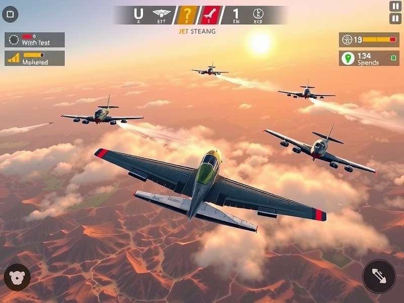 Jet Stream Quest - Multiplayer flight formation Jet Stream Quest multiplayer gameplay with multiple aircraft