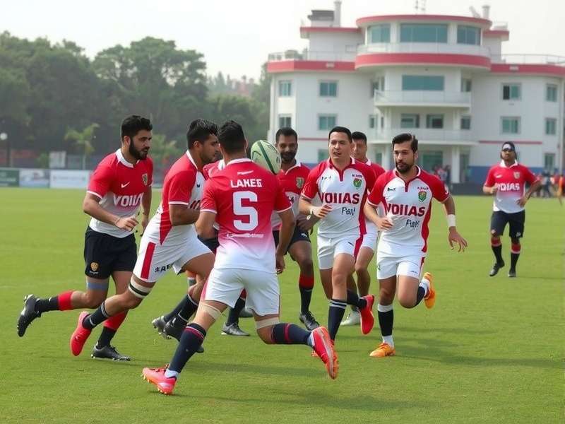 Chandigarh Rugby Legends Victory Celebration Chandigarh Rugby Legends players celebrating a victory