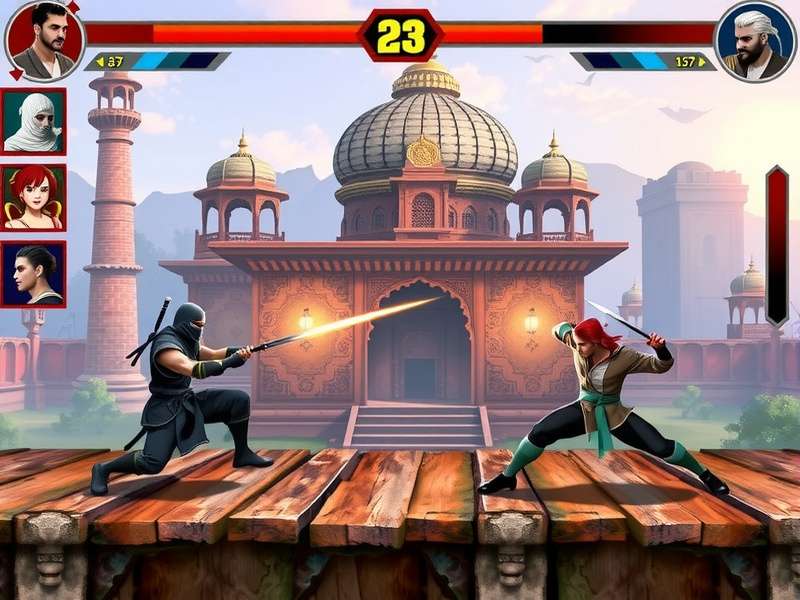 Character Selection in Indian Ninja Fight Indian Ninja Fight character selection screen