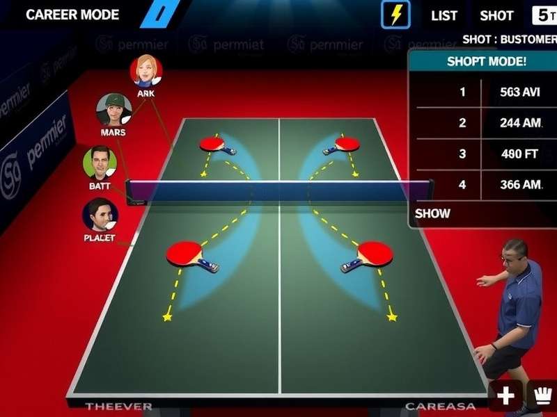 Premier Paddle Champion Gameplay Premier Paddle Champion gameplay screenshot showing intense table tennis action