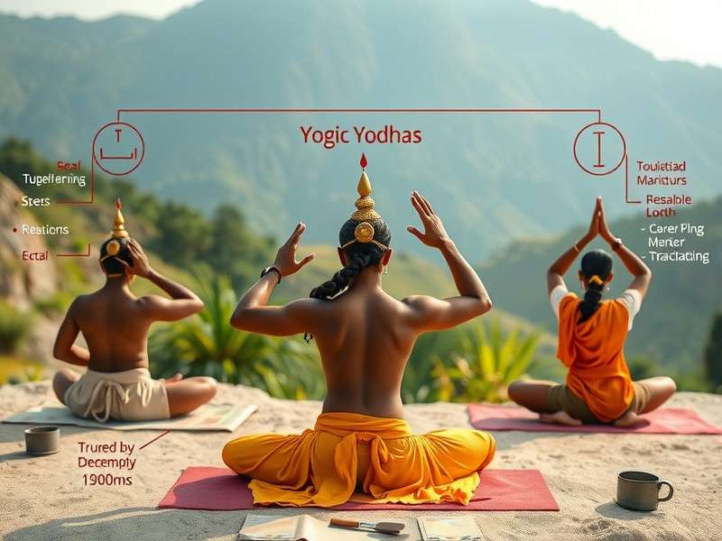 Yogic Yodhas gameplay sequence demonstrating progression Diagram showing Yogic Yodhas gameplay positions and sequences
