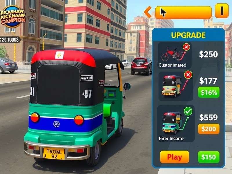 Rickshaw Champion Economic Management Rickshaw Champion economic management interface showing income and expenses