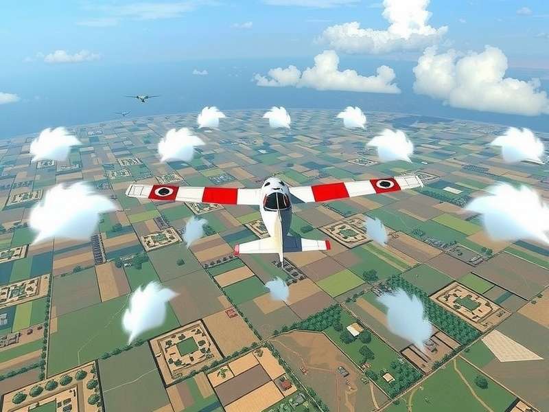 Jet Stream Quest - In-game flight experience Jet Stream Quest gameplay showing aircraft in flight over Indian landscape