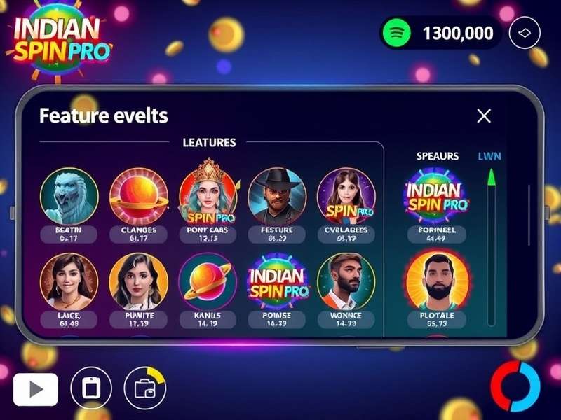 Indian Spin Pro Feature Showcase Indian Spin Pro feature showcase with multiple gameplay elements
