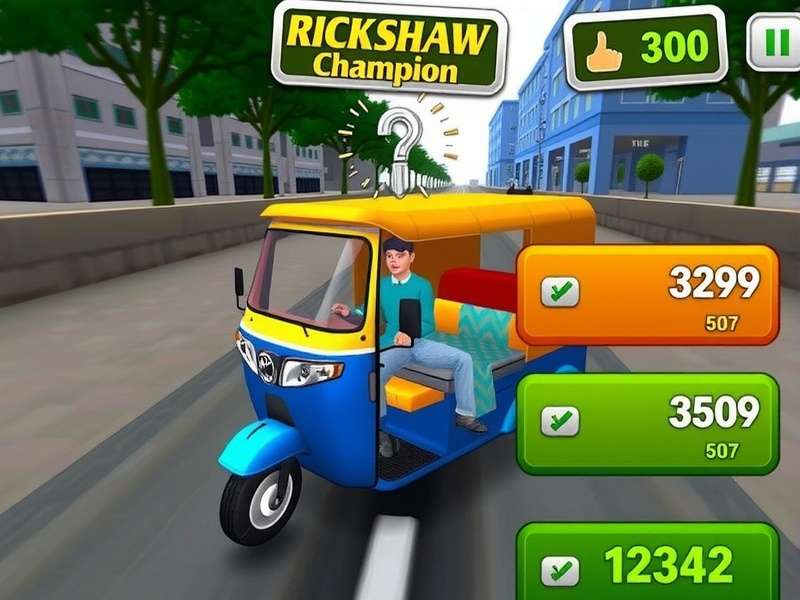 Rickshaw Champion Gameplay Rickshaw Champion gameplay showing colorful auto rickshaw in Indian city