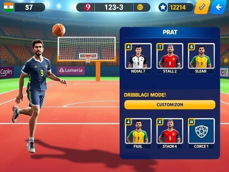 Indian Dribble Sensation gameplay screenshot showing dribbling mechanics