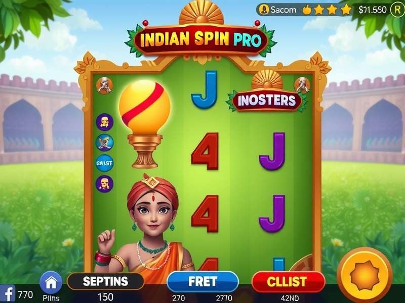 Indian Spin Pro Gameplay Interface Indian Spin Pro gameplay interface showing cultural elements