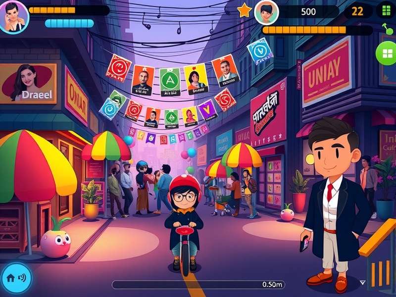 Gully Game Genius vibrant gameplay interface Gully Game Genius gameplay screenshot showing vibrant Indian street theme