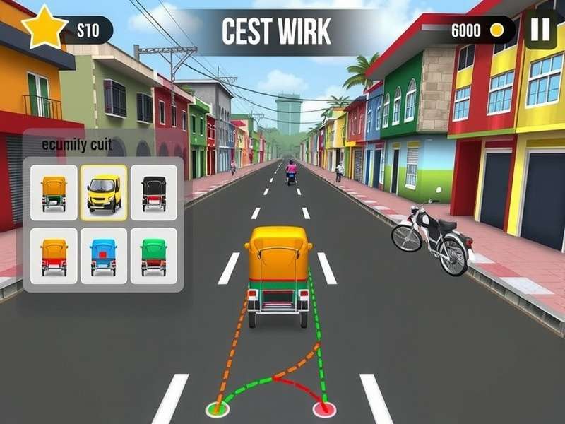 Rickshaw Racer Pro - Vibrant Gameplay Rickshaw Racer Pro gameplay screenshot showing colorful Indian streets