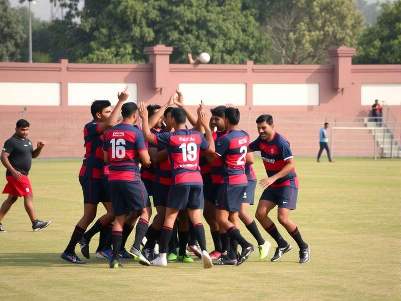 Patna Rugby Rebels early team formation Patna Rugby Rebels team in action during an early match