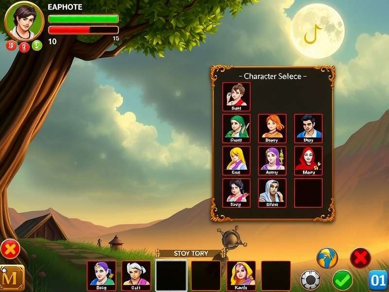 Krishna S Heavenly Battle Characters Character selection screen in Krishna S Heavenly Battle