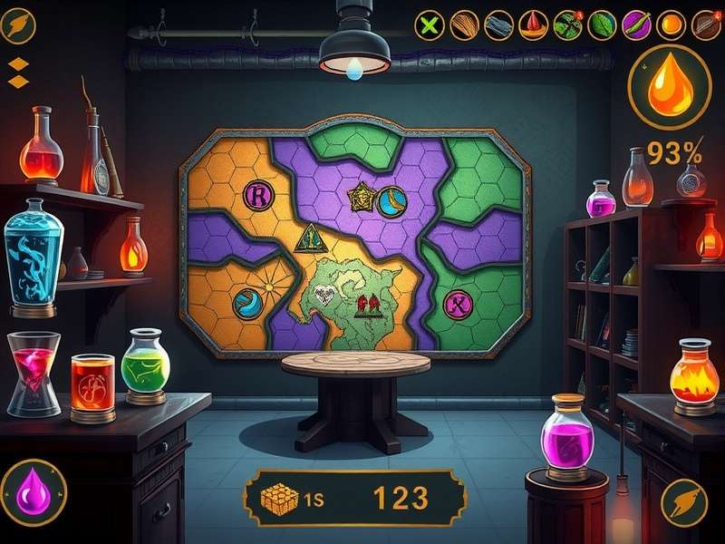 Arcane Alchemists Advanced Crafting Interface Advanced alchemy interface showing complex ingredient combinations