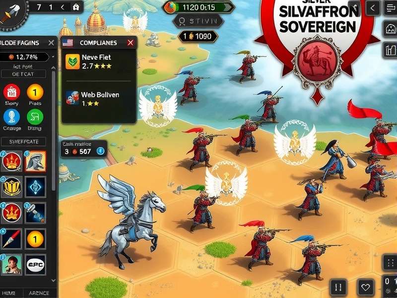 Silver Saffron Sovereign Military Combat Silver Saffron Sovereign battle scene showing military units in combat