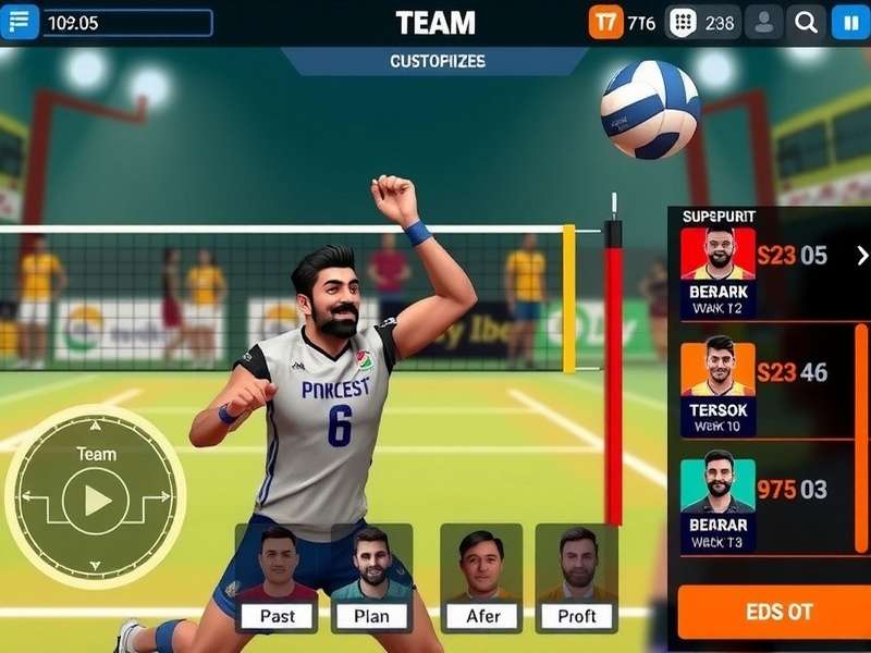 Volley Dynasty India Gameplay Action Volley Dynasty India gameplay screenshot showing intense volleyball action