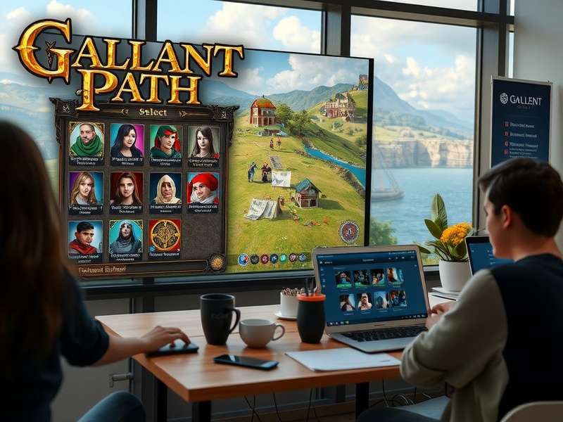 Gallant Path Game Interface Gallant Path game interface showing character selection and gameplay