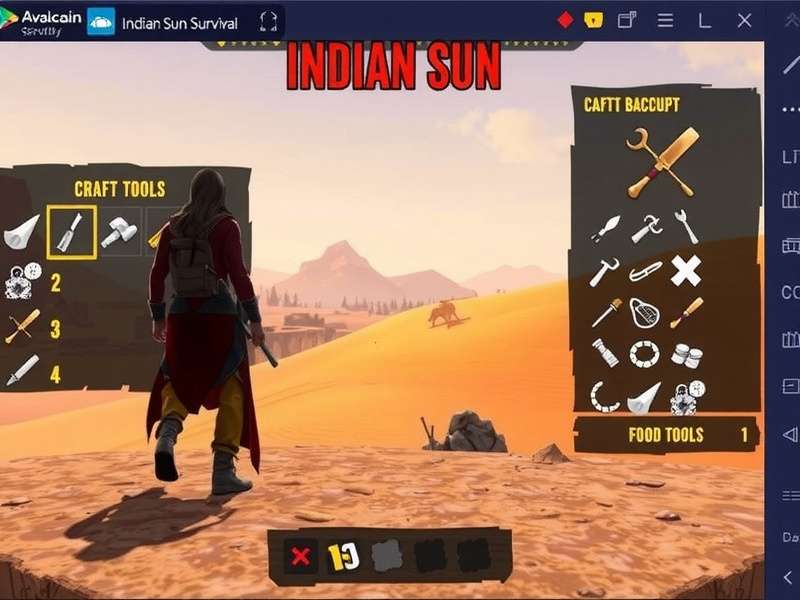 Indian Sun Survival Desert Survival Scene Indian Sun Survival gameplay showing character in desert environment
