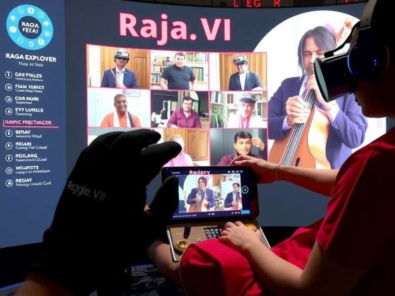 Raga Explorer VR Musical Interface Raga Explorer VR interface showing virtual tanpura and musical notes
