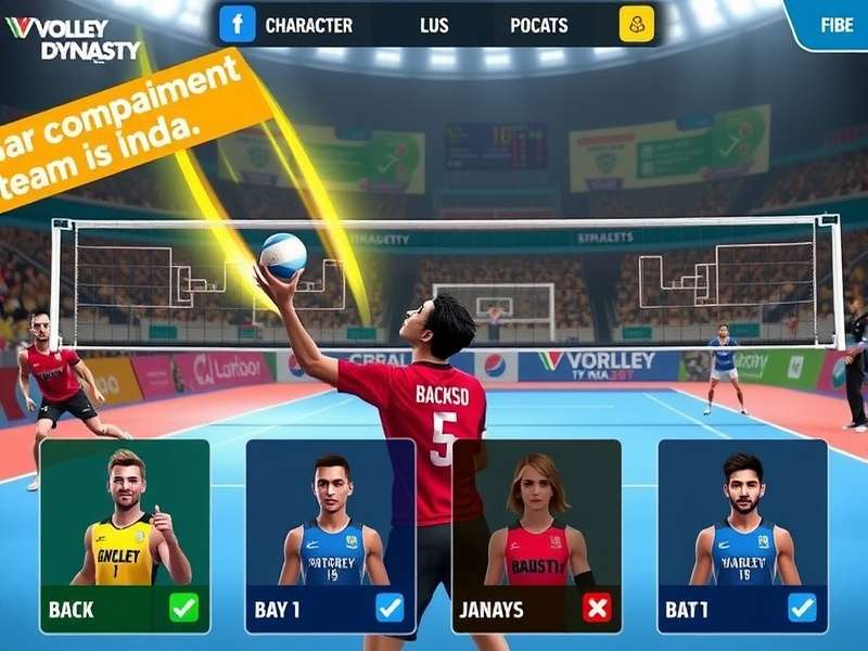 Team Management in Volley Dynasty India Volley Dynasty India character customization and team management interface