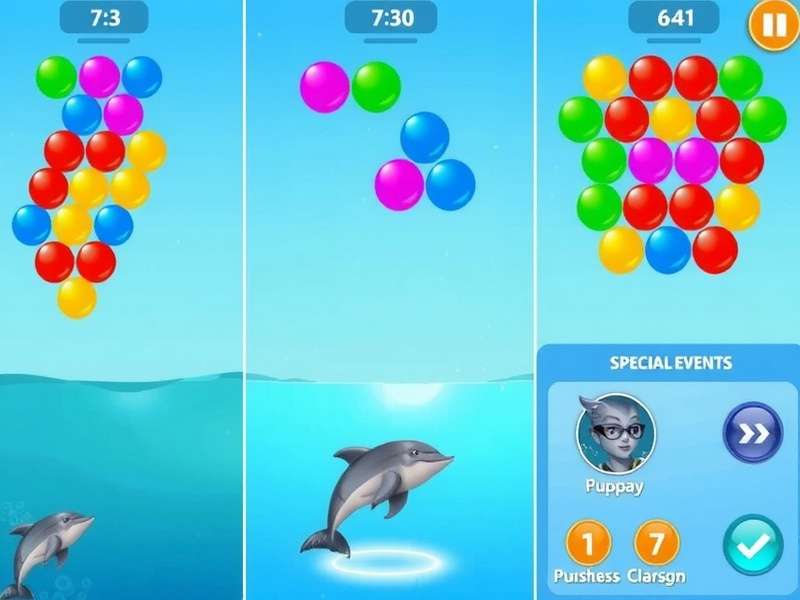 Dolphin Bubble Bliss Level Design Dolphin Bubble Bliss level progression showing different bubble arrangements