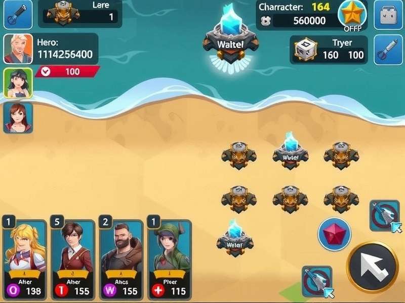 Wave Defenders Hero Collection and Customization Wave Defenders Hero Selection Screen - Character Roster