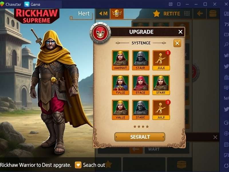 Rickshaw Warrior Supreme Upgrade System Rickshaw Warrior Supreme upgrade system interface