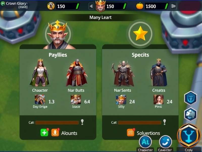 Crown Glory IN Character Selection Screen Crown Glory IN gameplay screenshot showing character selection interface