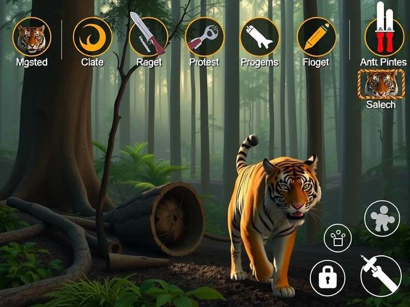 Karnataka Tiger Slayer Game Environment Karnataka Tiger Slayer gameplay screenshot showing forest environment