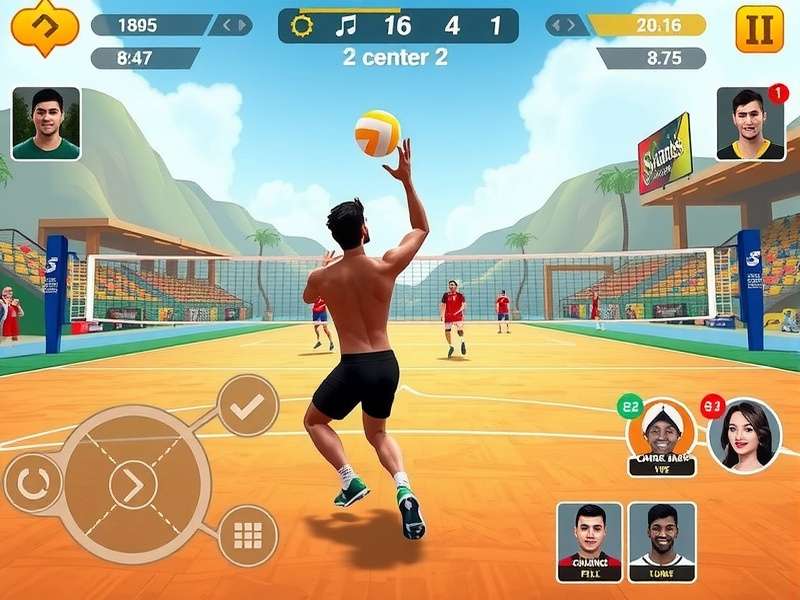 Super Taj Volley Star Gameplay Super Taj Volley Star gameplay screenshot showing intense volleyball action