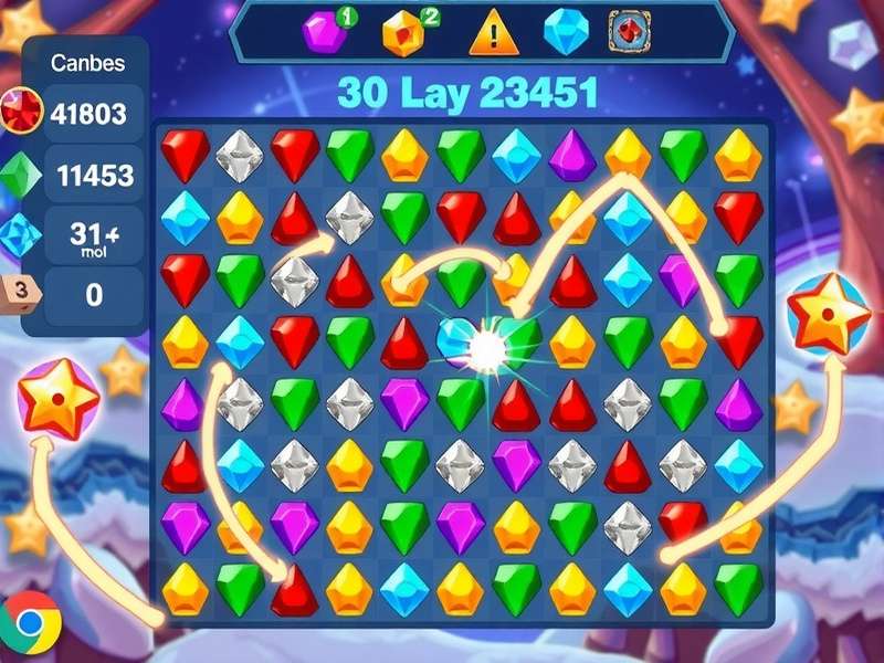 Gem Rush Elite gameplay screenshot showing colorful gem matching