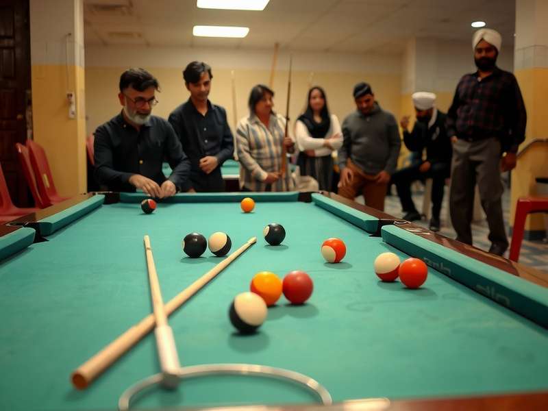 Community gathering at a Golden Punjab Billiards tournament