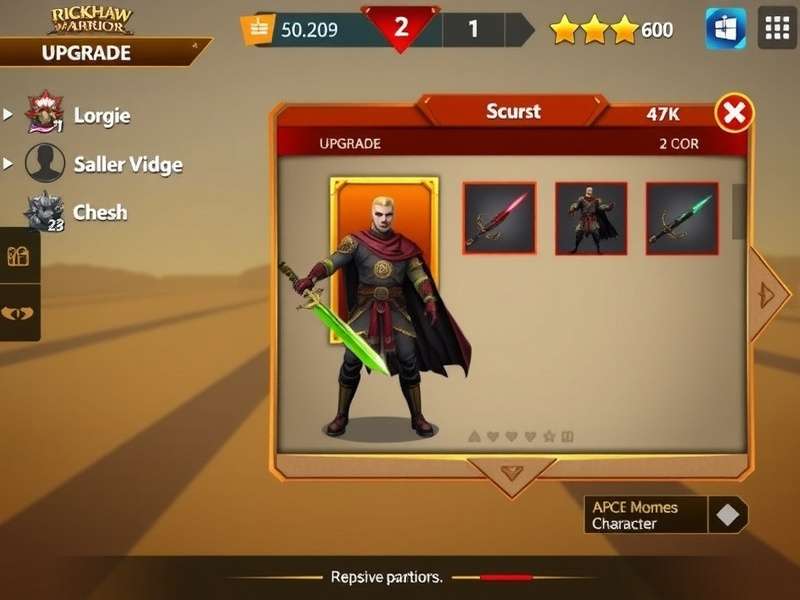 Rickshaw Warrior Supreme Character Customization Rickshaw Warrior Supreme gameplay screenshot showing character customization