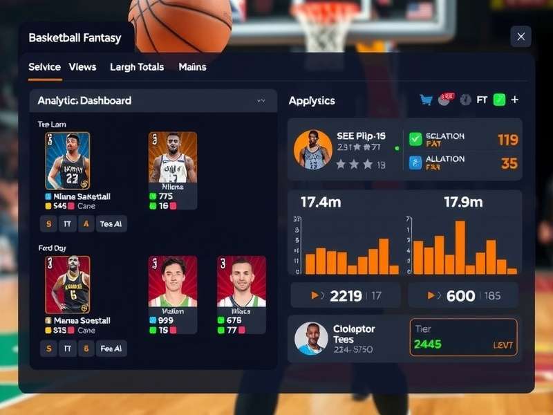 Fantasy Basketball Team Builder Basketball Fantasy team building interface with player cards