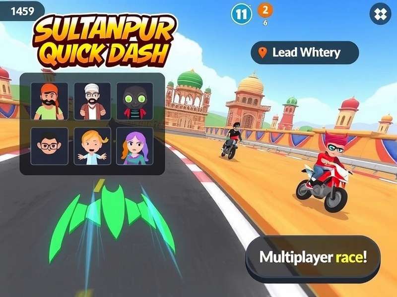Sultanpur Quick Dash Multiplayer Racing Sultanpur Quick Dash multiplayer race showing competitive action