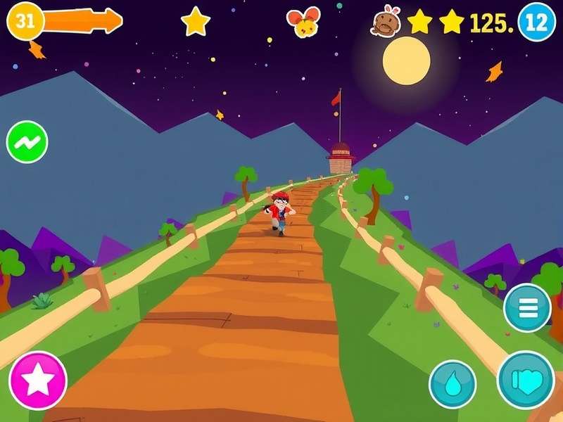 Holi Fun Run Challenge gameplay screenshot showing colorful characters and environments