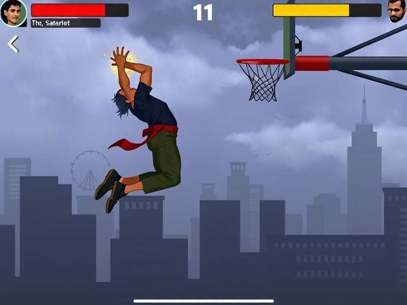 Mumbai Dunk Titan Gameplay Action Mumbai Dunk Titan gameplay screenshot showing character dunking