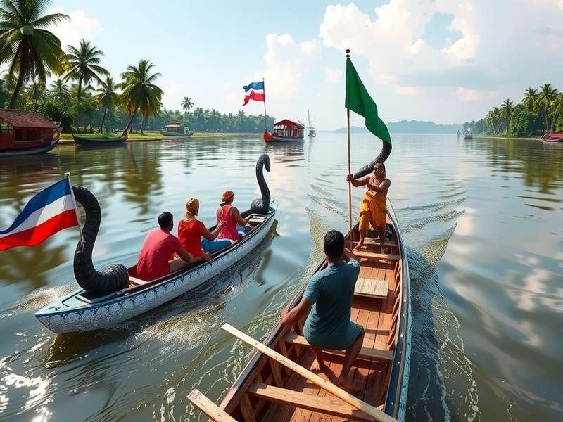 Traditional Snake Boat Race in Kerala Waterways Master Kerala Waterways Master gameplay showing traditional snake boats racing