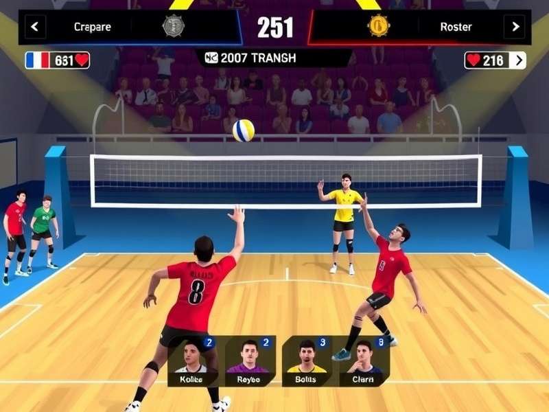 Volley Aces Rising Character Selection Volley Aces Rising character selection screen showing diverse roster