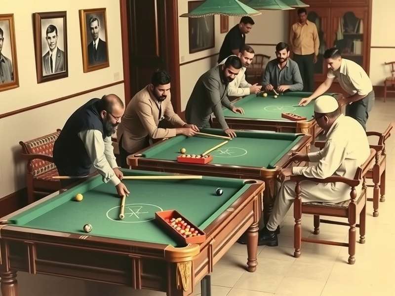 Golden Punjab Billiards table setup with traditional markings