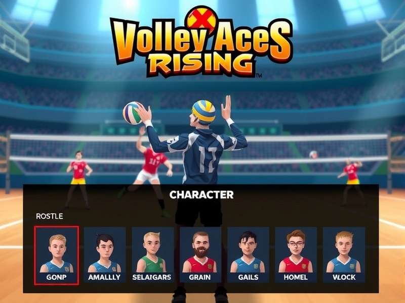 Volley Aces Rising Gameplay Volley Aces Rising gameplay screenshot showing intense volleyball action