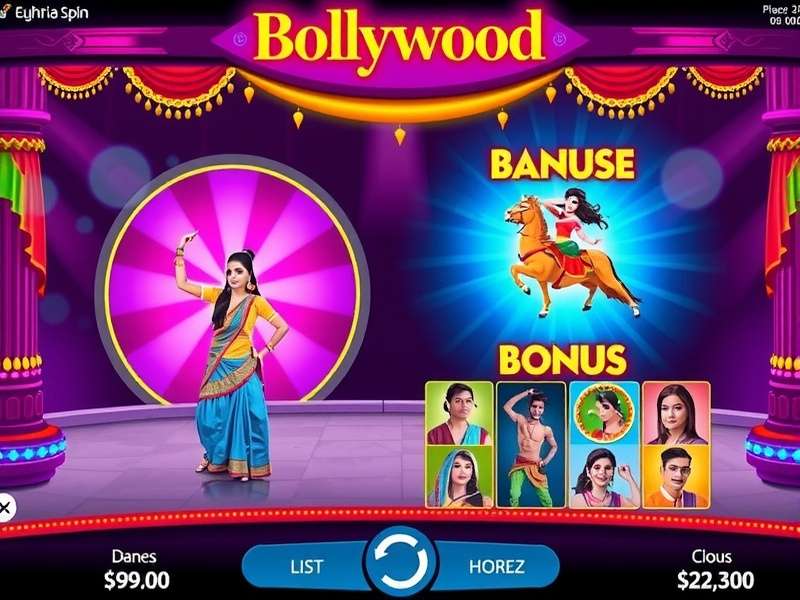 Bollywood Euphoria Spin Dance Bonus Round Bollywood Euphoria Spin bonus round showing dance sequence mini-game