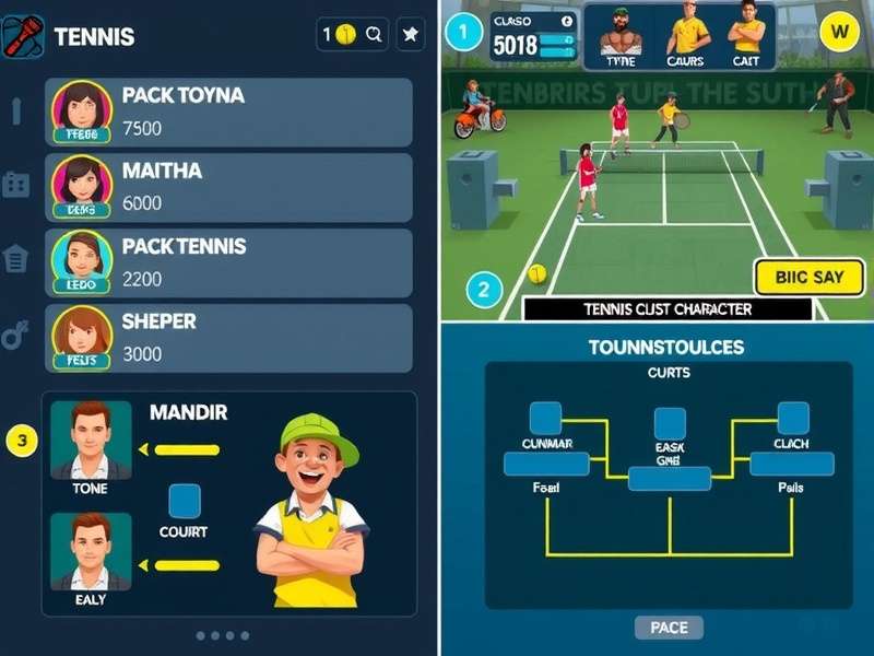 Tennis Clash Ace Hero Match Gameplay Tennis Clash Ace Hero match in progress showing different court types
