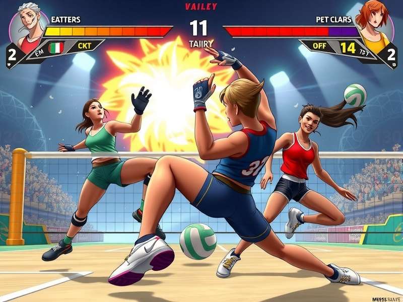 Game Character Roster Peak Volley Titans character roster showing diverse athletes