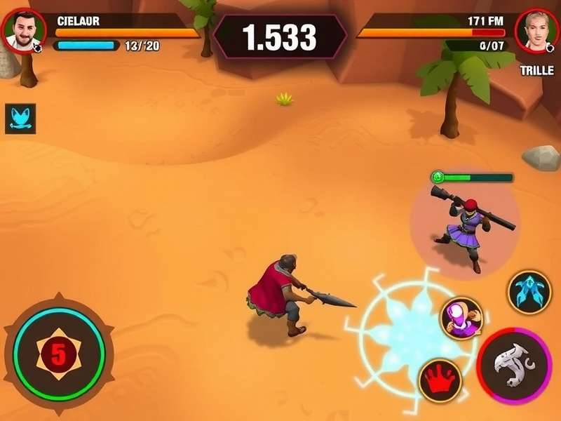 Desert Duel Dominators Gameplay Desert Duel Dominators gameplay screenshot showing desert battlefield