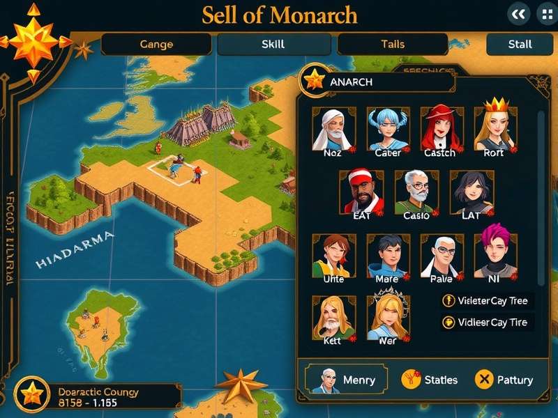 Diverse Character Selection in Goa Star Monarch Goa Star Monarch character roster showing diverse monarch options