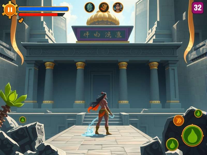 Varuna Character Showcase in Temple Guardian Supreme Temple Guardian Supreme character Varuna using water abilities