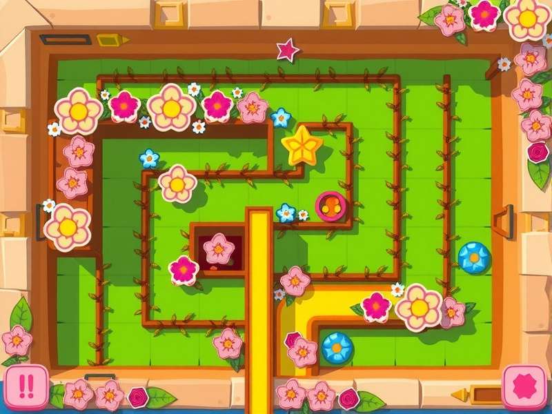 Blossom Maze Gameplay Blossom Maze gameplay showing colorful floral maze